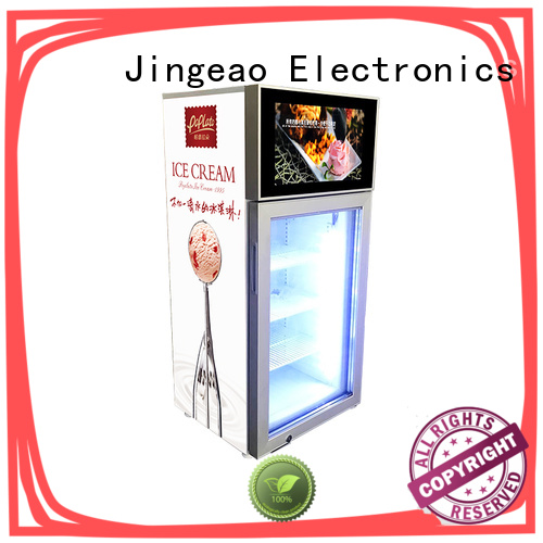 Jingeao assortment commercial cooler lcd refrigerator anticipation for hotel
