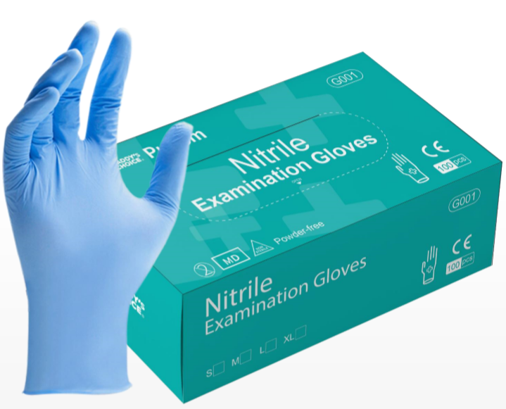 Disposable medical nitrile inspection gloves