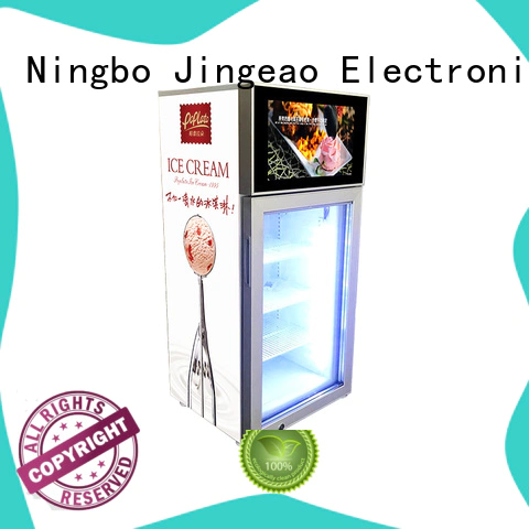 Jingeao reliable lcd screen fridge containerization for hotel