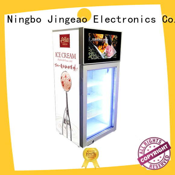 Jingeao receptional commercial cooler lcd refrigerator fridge for shopping mall
