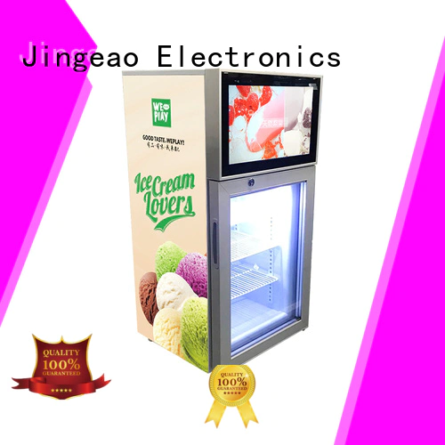 Jingeao reliable lcd screen fridge viedo for supermarket