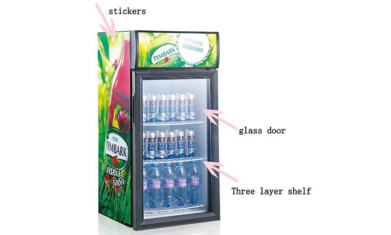Jingeao cooler display chiller marketing for supermarket
