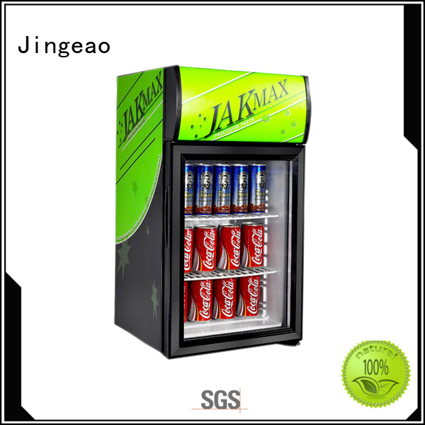 Jingeao display beverage fridge with glass door certifications for restaurant