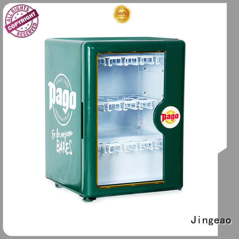 Jingeao superb glass front fridge application for company