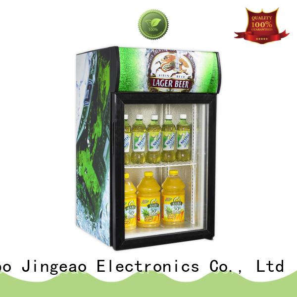 Jingeao power saving glass door refrigerator for-sale for hotel