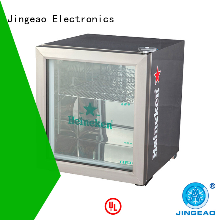 Jingeao power saving glass front beverage fridge package for bakery