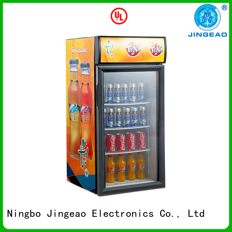 Jingeao cooler glass door display fridge type for school
