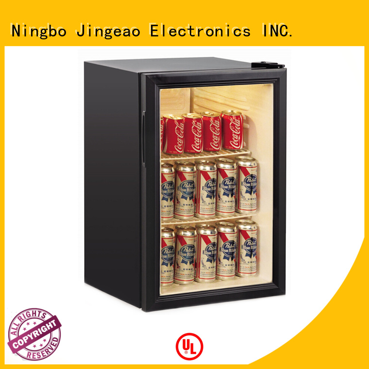 Jingeao cooler glass front beverage fridge application for restaurant